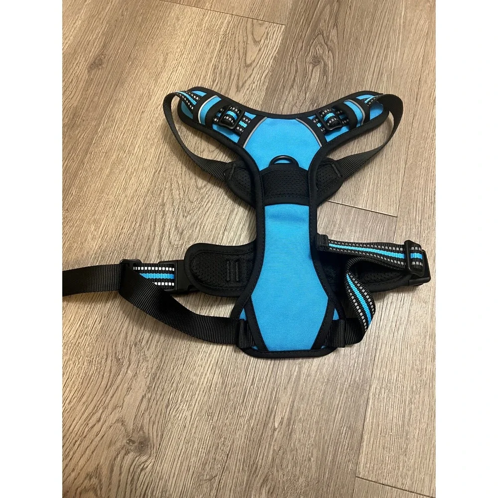 Rabbitgoo Dog Harness No Pull Adjustable Reflective Blue Large Pet Vest Handle